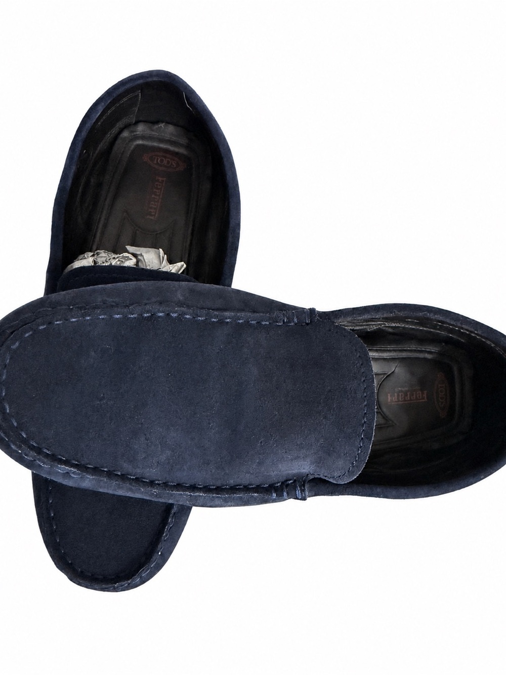 Tod’s for Ferrari Navy Suede Gommino Loafers 6.5 Made in Italy